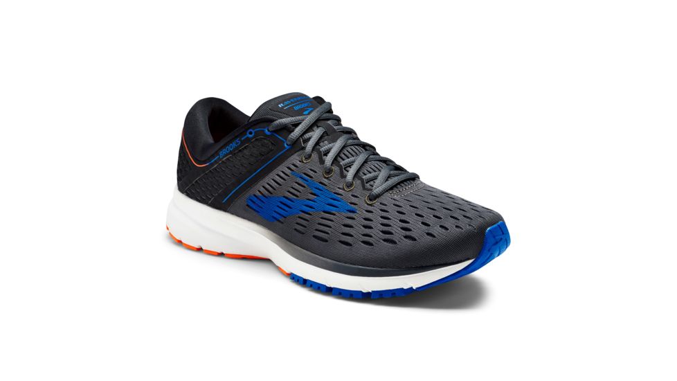 Brooks Ravenna 9 Men's Road Running Shoe, Ebony/Blue/Orange, 110280 025