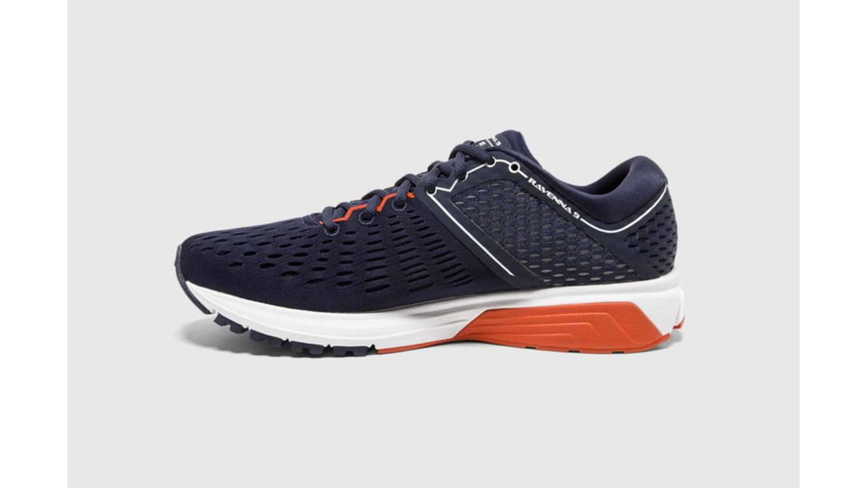 Brooks Ravenna 9 Mens Road Running Shoes, Navy/White/Orange, 8.5 US, Medium, 1102801D471.085