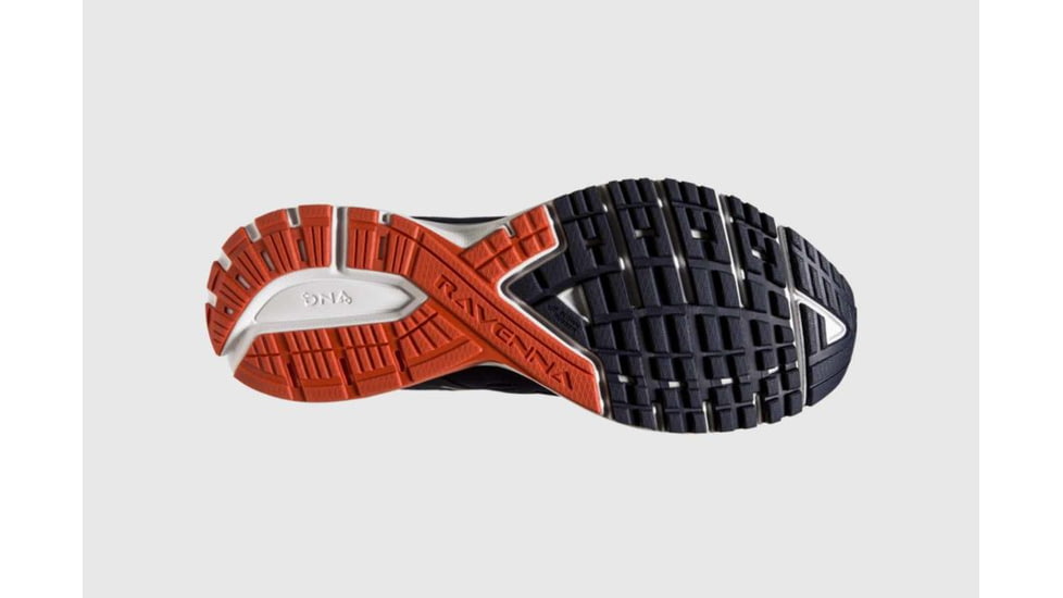 Brooks Ravenna 9 Mens Road Running Shoes, Navy/White/Orange, 8.5 US, Medium, 1102801D471.085