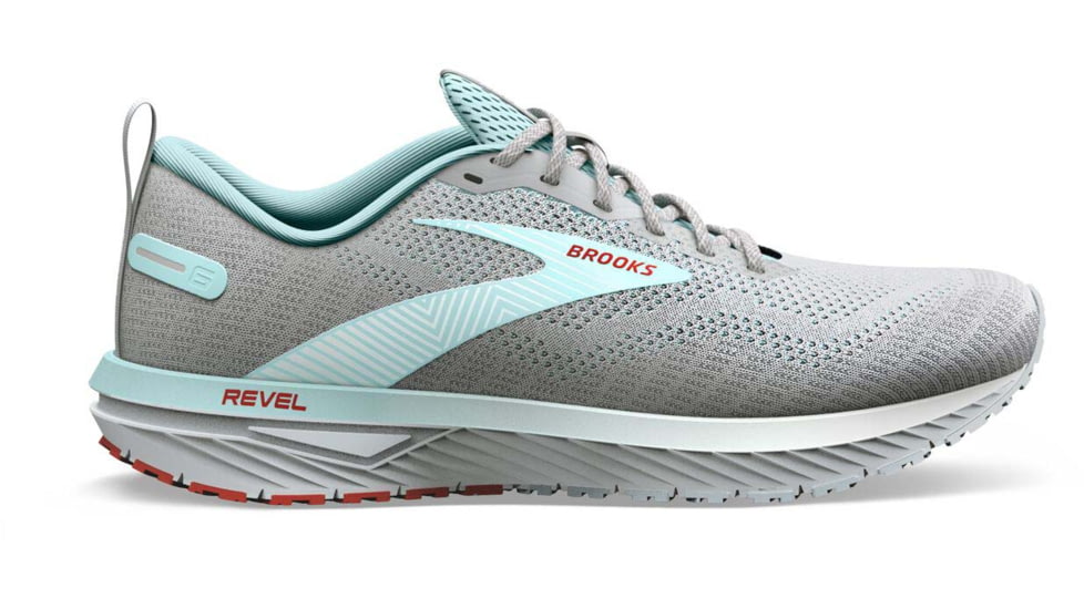 Brooks Revel 6 Running Shoes - Womens, Medium, Oyster Mushroom/Alloy/Blue, 7.5, 1203861B459.075