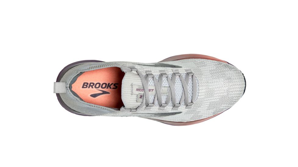 Brooks Ricochet 2 Road Running Shoe - Womens, Grey/Cantaloupe/Grape, 7.5B, 1203031B026.075