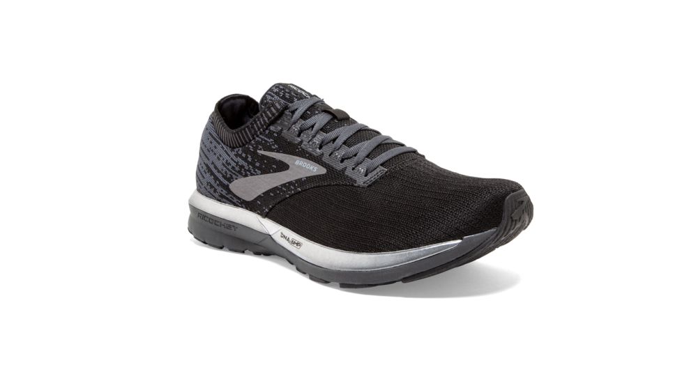 Brooks Ricochet - Mens, Black/Black/Ebony, Medium, 9.5, 1102931D057.095