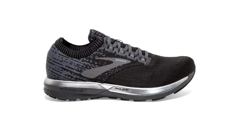Brooks Ricochet - Mens, Black/Black/Ebony, Medium, 9.5, 1102931D057.095