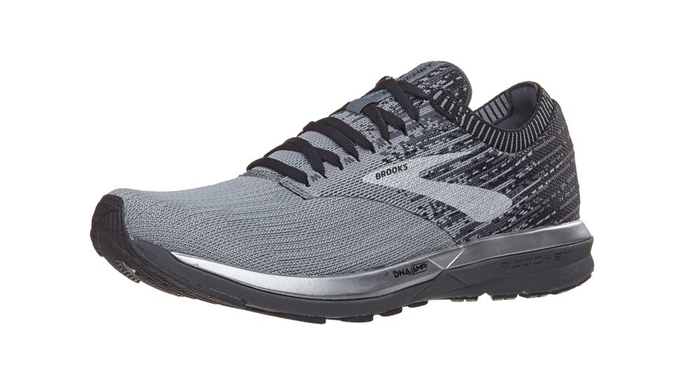 Brooks Ricochet Road Running Shoes - Mens, Grey/Black/Ebony, Medium, 8, 1102931D049.080