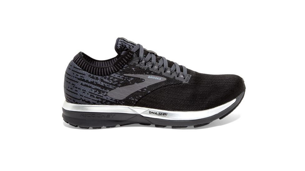 Brooks Ricochet - Womens, Black/Black/Ebony, Medium, 10.0, 1202821B057.100