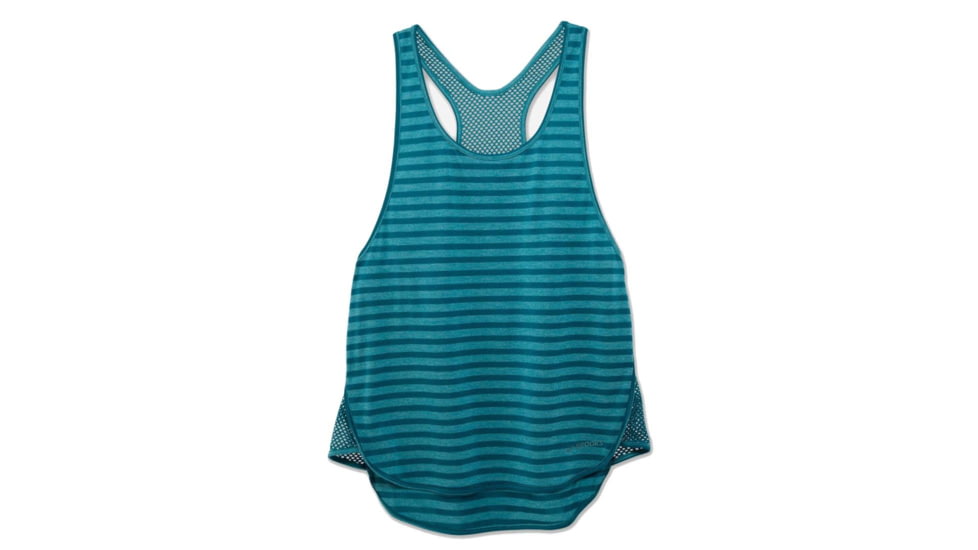 Brooks Ritual Womens Tank Top, Ocean Stripe/Ocean, Large, 221265-OcnStripe/Ocn-L