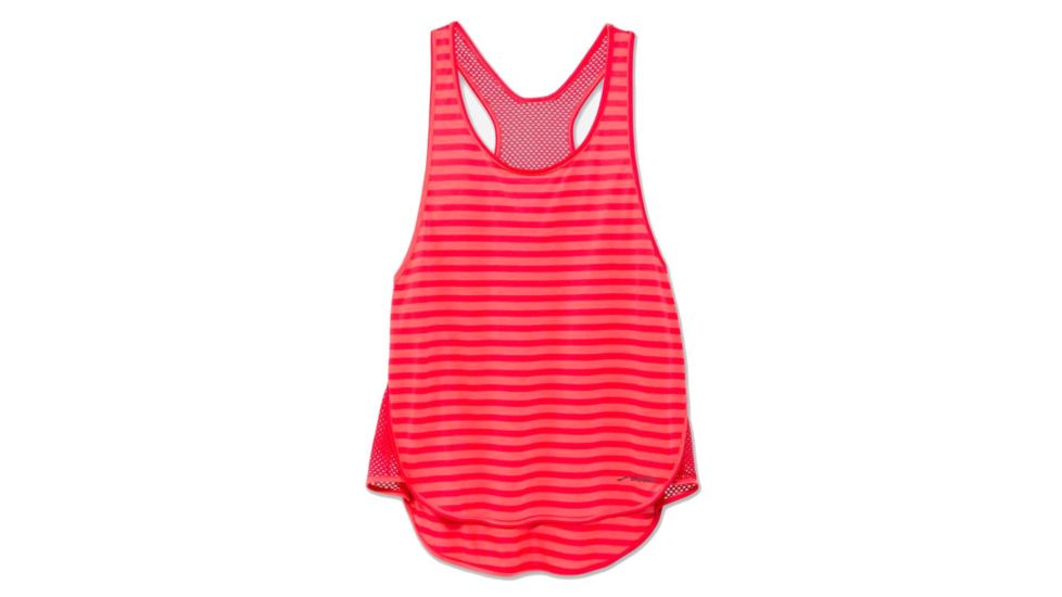Brooks Ritual Womens Tank Top, Race Pink Stripe/Race Pink, Large, 221265-RCPNST-RCPN-L