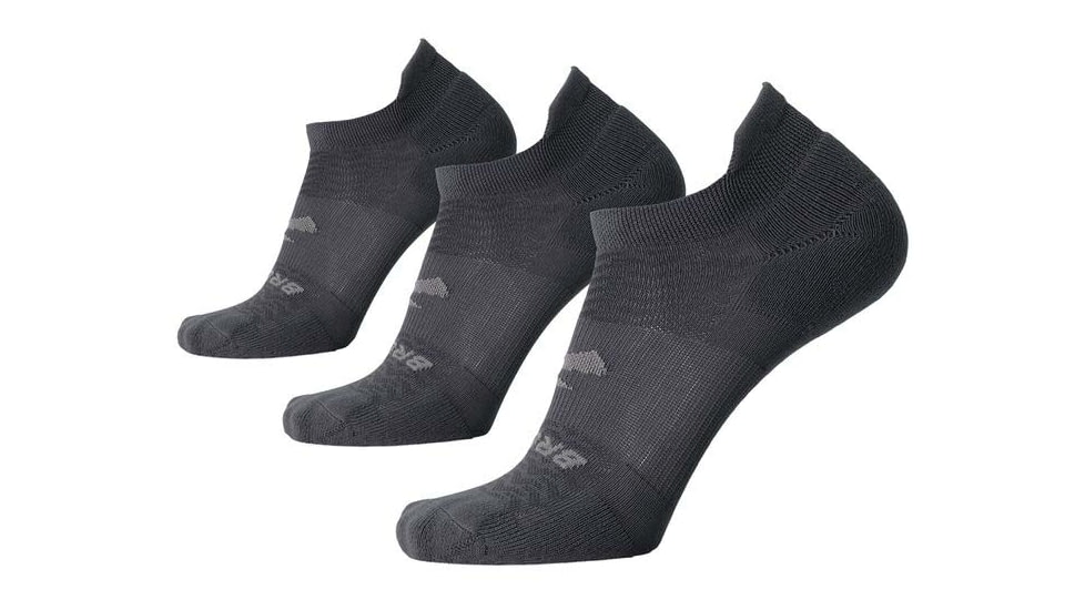 Brooks Run-In No Show 3-Pack Sock, Asphalt, M, 280493081.030