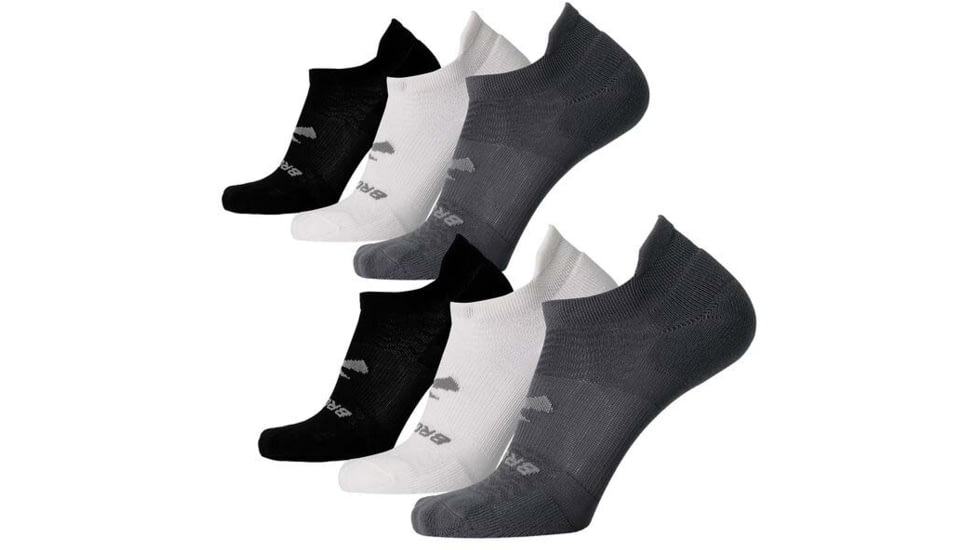 Brooks Run-In No Show 6-Pack Sock, Asphalt/White/Black, M, 280494002.030