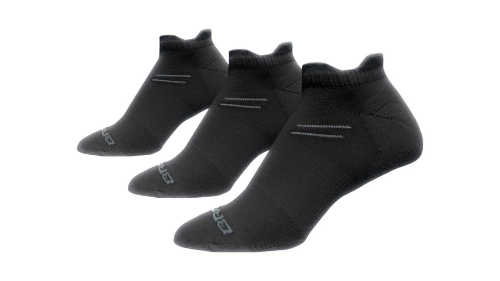 Brooks Run-In Socks, Pack of 3, Black, Large, 741544-Black-L