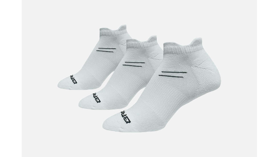 Brooks Run-In Socks, Pack of 3, White, Large 741544-White-L