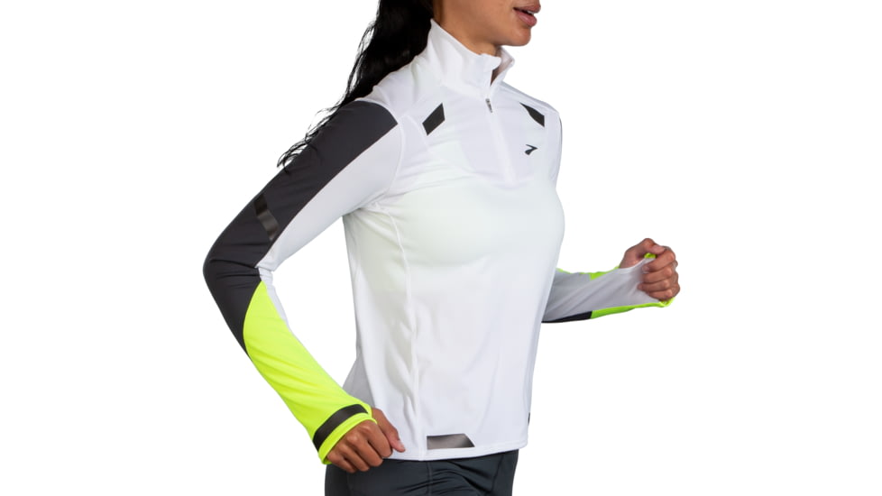 Brooks Run Visible 1/2 Zip - Womens, White/Asphalt/Nightlife, XS, 221564134.020