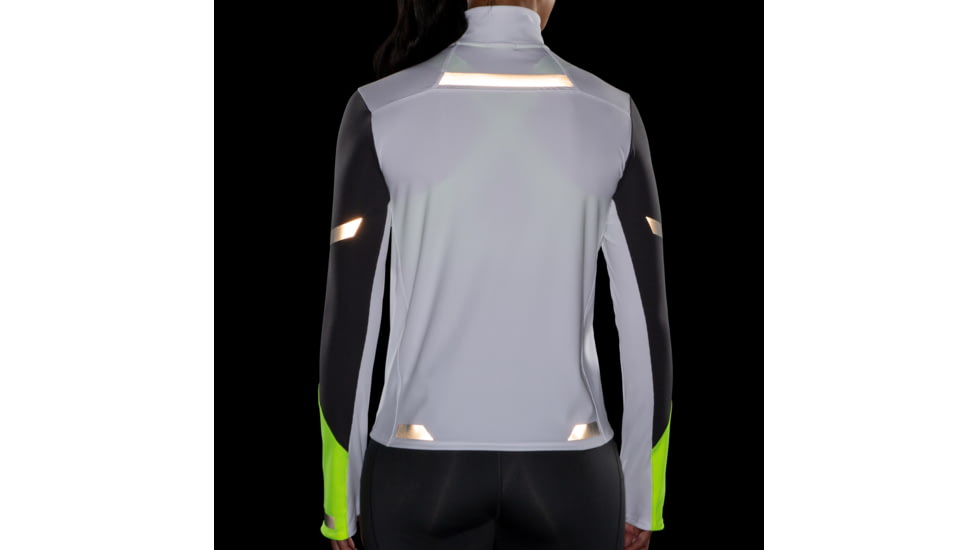 Brooks Run Visible 1/2 Zip - Womens, White/Asphalt/Nightlife, XS, 221564134.020
