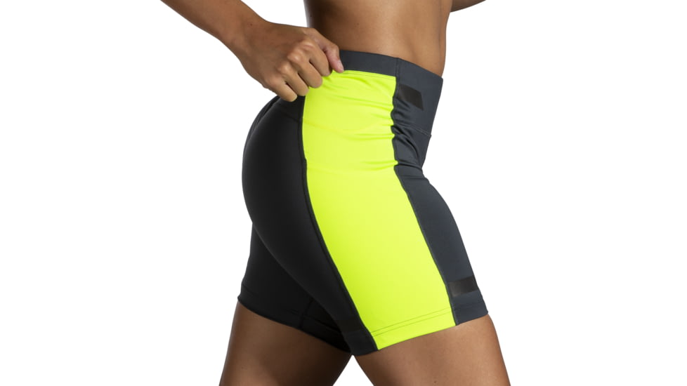 Brooks Run Visible 6 in Short Tight - Women's, Large, Asphalt/Nightlife, 221565044.035