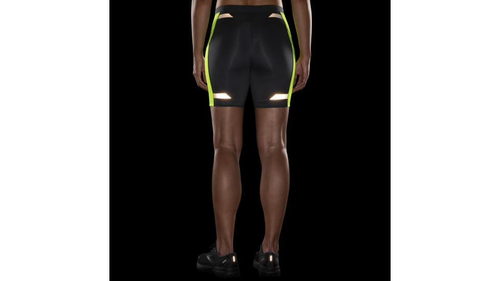 Brooks Run Visible 6 in Short Tight - Women's, Large, Asphalt/Nightlife, 221565044.035