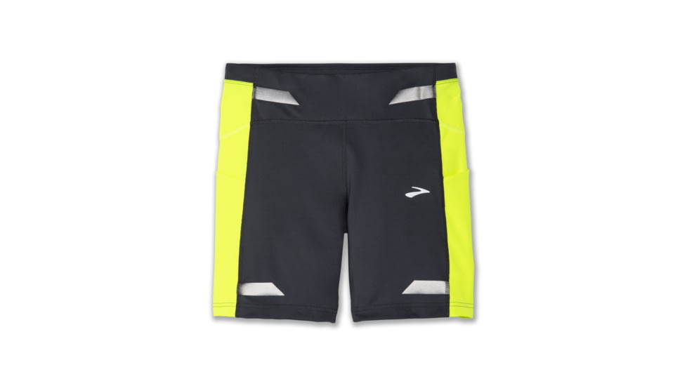 Brooks Run Visible 6in Short Tight - Women's, Asphalt/Nightlife, L, 221565044.035
