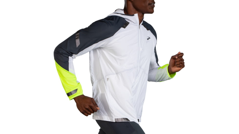 Brooks Run Visible Convertible Jacket - Mens, White/Asphalt/Nightlife, L, 211406134.035