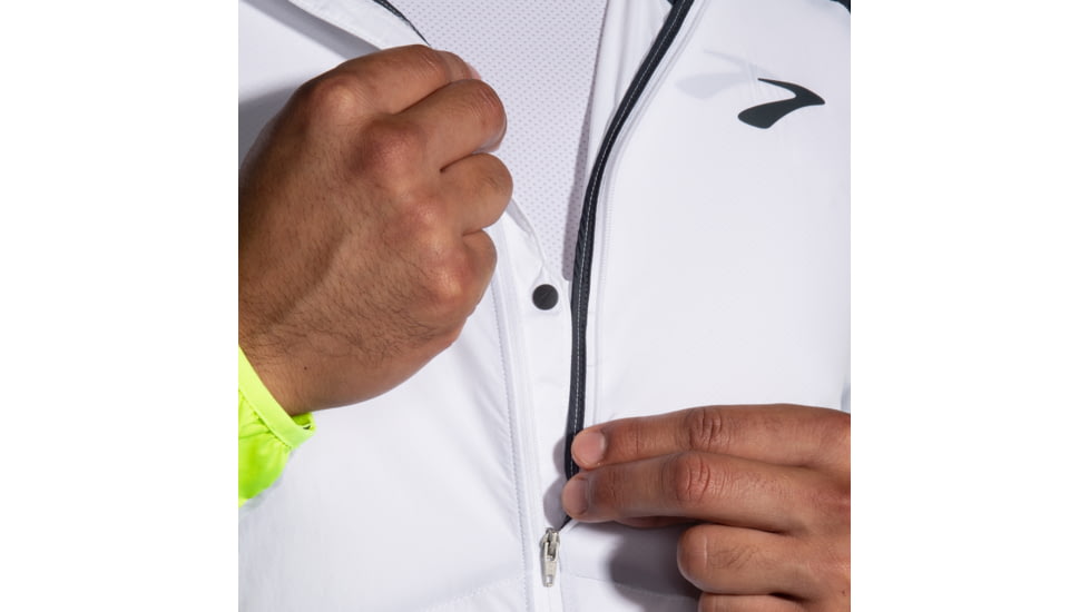 Brooks Run Visible Convertible Jacket - Mens, White/Asphalt/Nightlife, L, 211406134.035