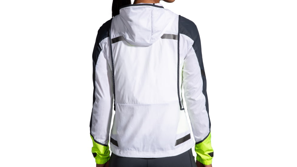 Brooks Run Visible Convertible Jacket - Womens, White/Asphalt/Nightlife, XS, 221560134.020