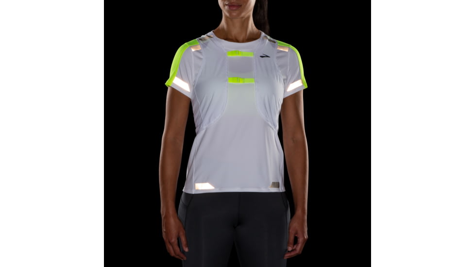 Brooks Run Visible Convertible Jacket - Womens, White/Asphalt/Nightlife, XS, 221560134.020