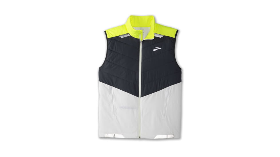 Brooks Run Visible Insulated Vest - Men's, White/Asphalt/Nightlife, XL, 211407134.040
