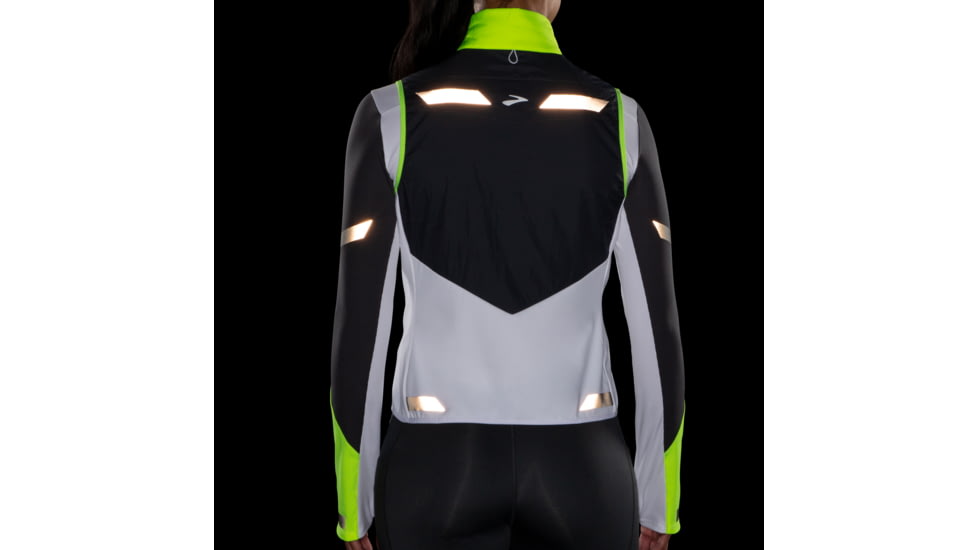 Brooks Run Visible Insulated Vest - Womens, White/Asphalt/Nightlife, M, 221561134.030