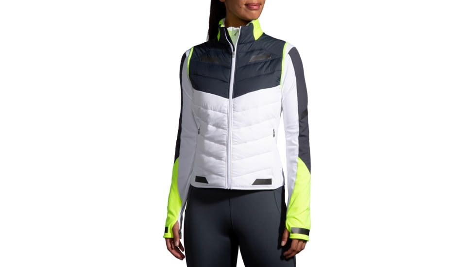Brooks Run Visible Insulated Vest - Womens, White/Asphalt/Nightlife, M, 221561134.030