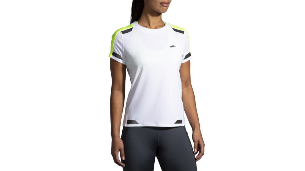 Brooks Run Visible Short Sleeve T-Shirt - Women's, Small, White/Nightlife, 221562135.025