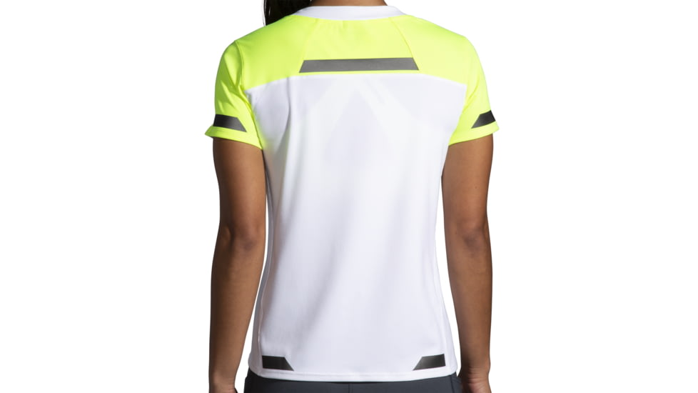 Brooks Run Visible Short Sleeve T-Shirt - Women's, Small, White/Nightlife, 221562135.025