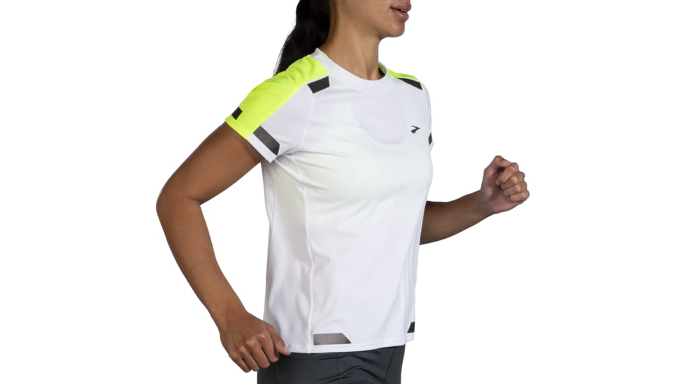 Brooks Run Visible Short Sleeve T-Shirt - Women's, Small, White/Nightlife, 221562135.025