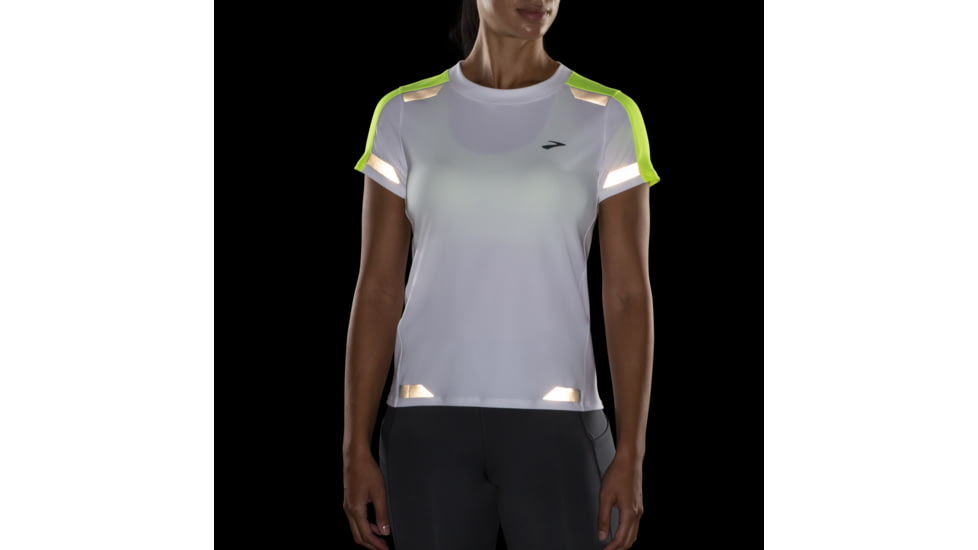 Brooks Run Visible Short Sleeve T-Shirt - Women's, Small, White/Nightlife, 221562135.025