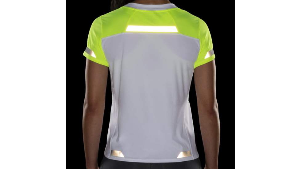 Brooks Run Visible Short Sleeve - Women's, White/Nightlife, S, 221562135.025
