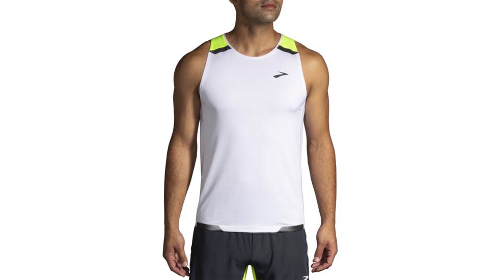 Brooks Run Visible Tank - Men's, Medium, White/Asphalt/Nightlife, 211410134.030