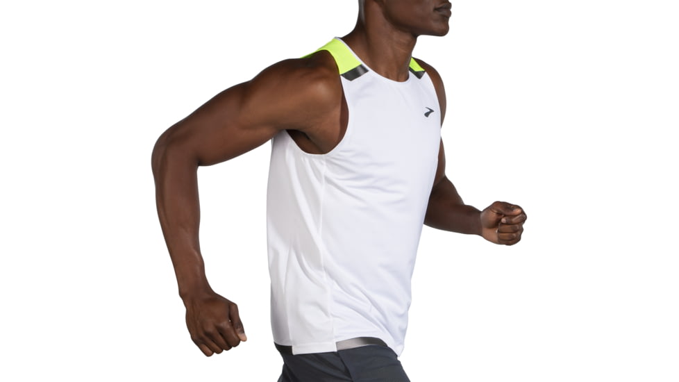 Brooks Run Visible Tank - Men's, Medium, White/Asphalt/Nightlife, 211410134.030