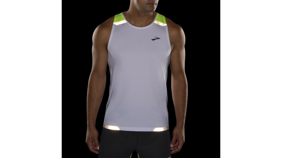 Brooks Run Visible Tank - Men's, Medium, White/Asphalt/Nightlife, 211410134.030