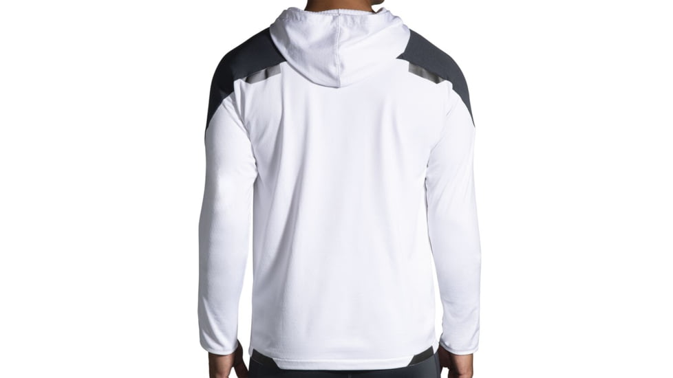 Brooks Run Visible Thermal Hoodie - Mens, Large, White/Asphalt/Nightlife, 211411134.035