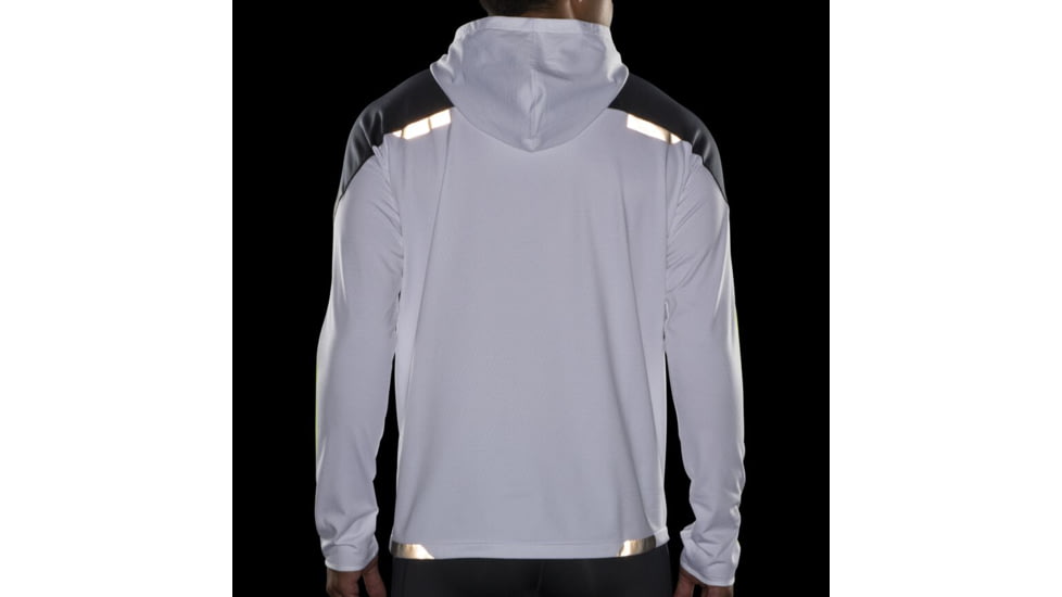 Brooks Run Visible Thermal Hoodie - Mens, Large, White/Asphalt/Nightlife, 211411134.035
