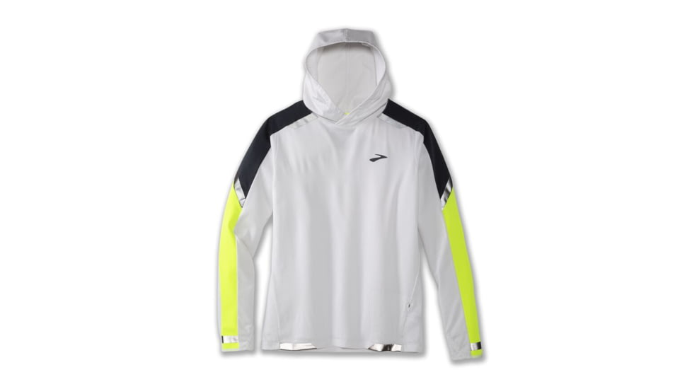 Brooks Run Visible Thermal Hoodie - Men's, White/Asphalt/Nightlife, L, 211411134.035