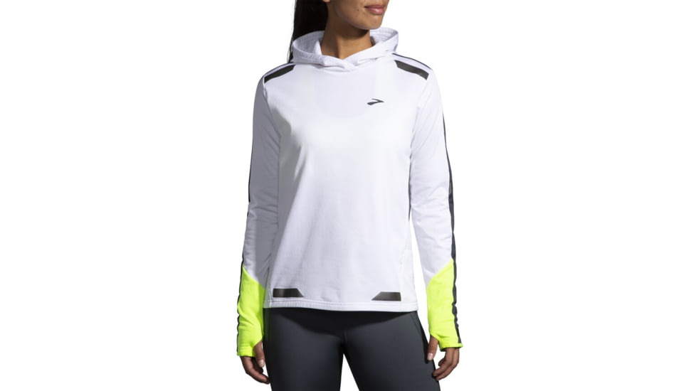 Brooks Run Visible Thermal Hoodie - Womens, Extra Large, White/Asphalt/Nightlife, 221559134.040
