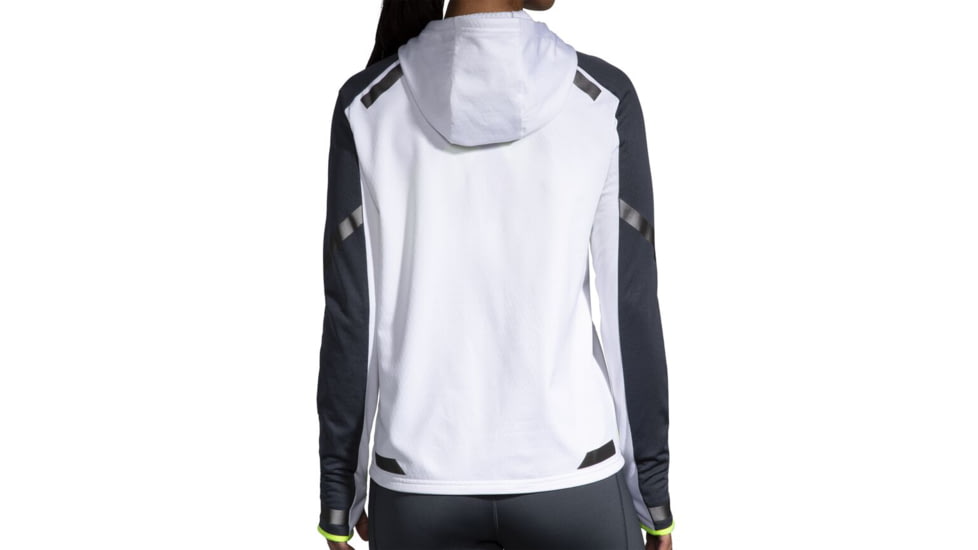 Brooks Run Visible Thermal Hoodie - Womens, Extra Large, White/Asphalt/Nightlife, 221559134.040