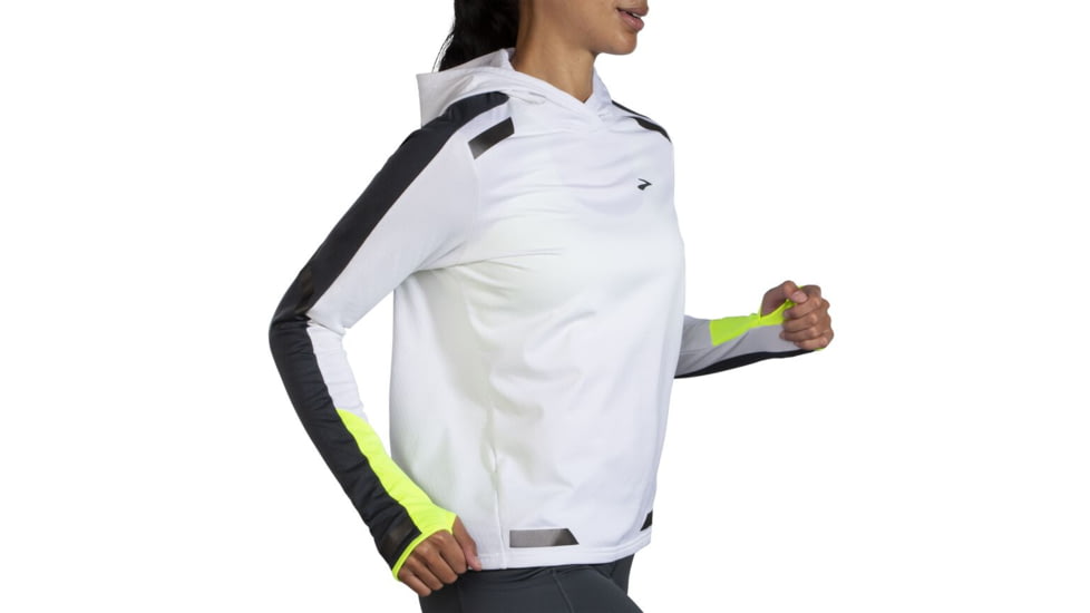 Brooks Run Visible Thermal Hoodie - Womens, Extra Large, White/Asphalt/Nightlife, 221559134.040