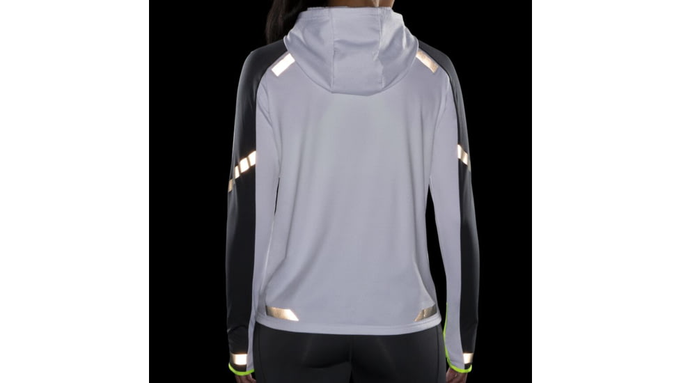 Brooks Run Visible Thermal Hoodie - Womens, Extra Large, White/Asphalt/Nightlife, 221559134.040