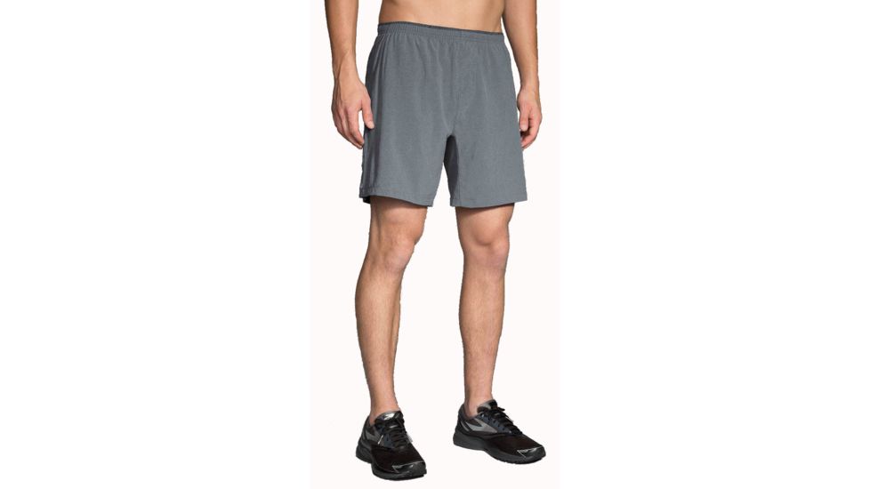 Brooks Rush 7 inch Short - Men's-Heather Asphalt-Small