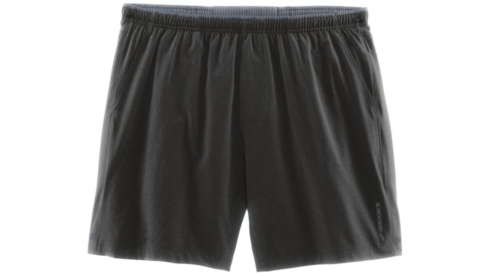 Brooks Rush 7 inch Short - Men's-Heather Black-X-Large