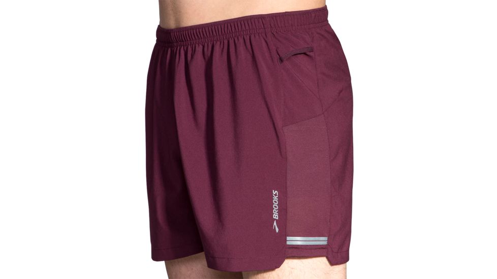 Brooks Sherpa 5 Inch Running Short - Mens, Raisin, Extra Small, 211137534.020