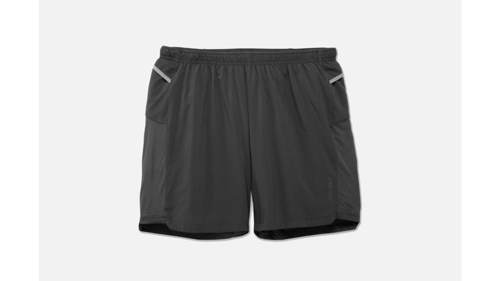 Brooks Sherpa 7 Inch 2-in-1 Mens Running Short, Asphalt, Large, 211138-Asphalt-L
