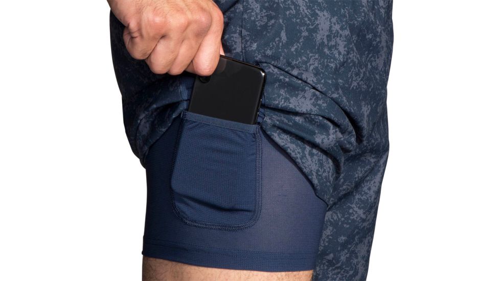 Brooks Sherpa 7 Inch 2-in-1 Running Shorts - Mens, Indigo Mineral, S, 211138477.025