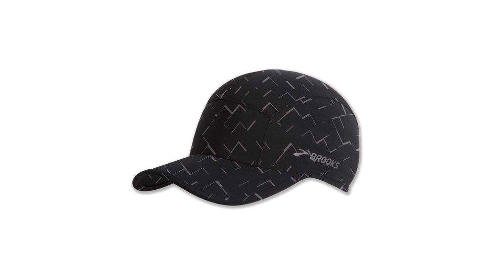 Brooks Sherpa Running Hat, Black/Nebula Reflective, One Size Fits All, 280329083.010