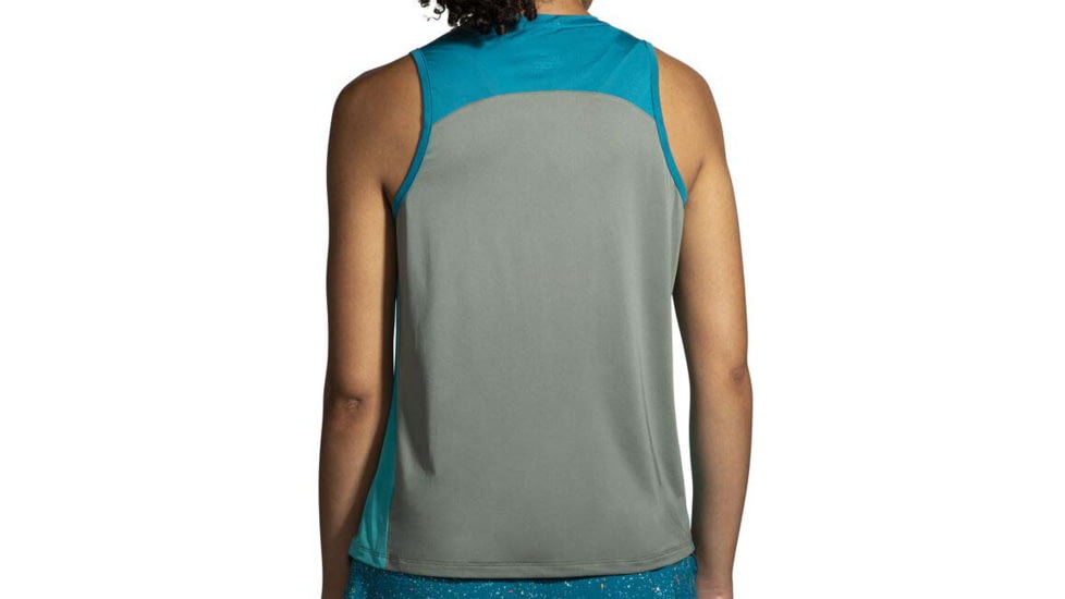 Brooks Sprint Free Tank 2.0 - Womens, Dark Pebble/Lagoon/Nile Green, M, 221605367.030