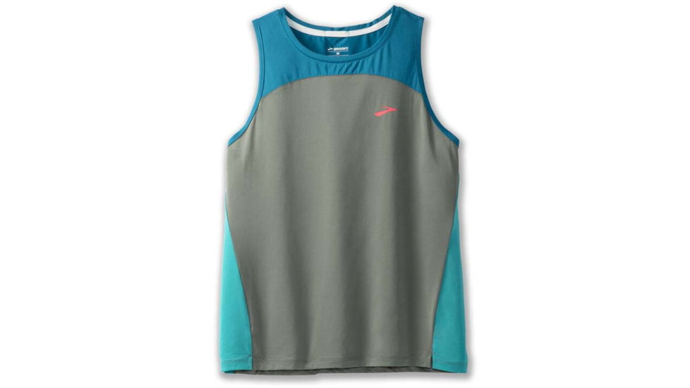 Brooks Sprint Free Tank 2.0 - Womens, Dark Pebble/Lagoon/Nile Green, M, 221605367.030